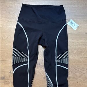 Lululemon Women’s Black Leggings with White Accents